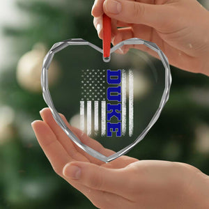 Vintage Duke Name American Flag Heart Crystal Glass Ornament Retro Sport Basketball Fans TS10 Print Your Wear