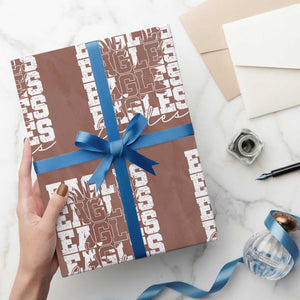 Vintage Eagles Bird Inspirational Wrapping Paper Roll 90s Style Classic Eagles Fly TS10 Mocha Print Your Wear