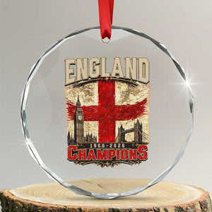 Vintage England Champions Crystal Glass Ornament Proud Football Fan Heritage TS12 Transparent Glass 3'' Circle Print Your Wear