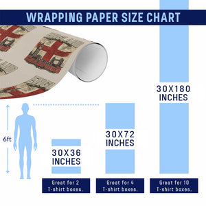 Vintage England Champions Wrapping Paper Roll Proud Football Fan Heritage TS12 Print Your Wear