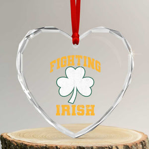 Vintage Fighting Irish Heart Crystal Glass Ornament Retro History Gold Shamrock TS10 Transparent Glass 3'' Heart Print Your Wear