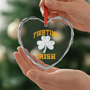 Vintage Fighting Irish Heart Crystal Glass Ornament Retro History Gold Shamrock TS10 Print Your Wear