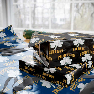Vintage Fighting Irish Wrapping Paper Roll Retro History Gold Shamrock TS10 Black Print Your Wear