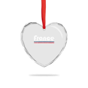 Vintage France Flag Distressed Retro Graphic Heart Crystal Glass Ornament Patriotic French Heritage Pride Gift TS02 Print Your Wear