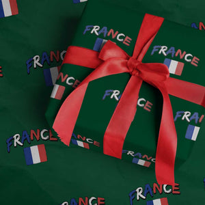 Vintage France Flag French Heritage Graphic Wrapping Paper Roll