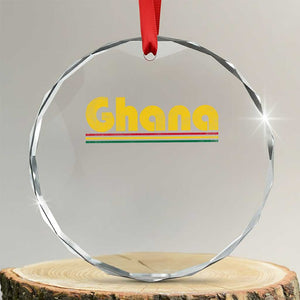 Vintage Ghana Crystal Glass Ornament Retro Stripe Flag Pride Ghanaian Heritage African Roots TS10 Transparent Glass 3'' Circle Print Your Wear
