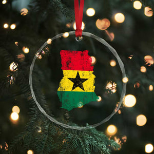 Vintage Ghana Map Flag Crystal Glass Ornament Distressed Proud Ghanaian Heritage African Pride TS10 Print Your Wear