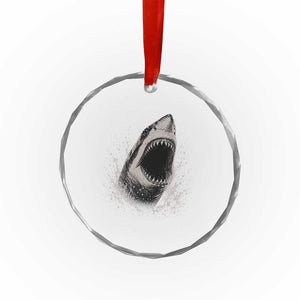 Vintage Great White Shark Jaw Graphic Crystal Glass Ornament Marine Life Gifts