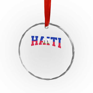 Vintage Haiti Crystal Glass Ornament Varsity Haitian Flag Classic Haitian Pride College Style TS10 Print Your Wear