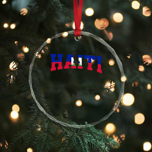 Vintage Haiti Crystal Glass Ornament Varsity Haitian Flag Classic Haitian Pride College Style TS10 Print Your Wear