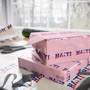 Vintage Haiti Wrapping Paper Roll Varsity Haitian Flag Classic Haitian Pride College Style