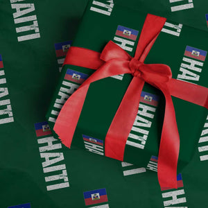 Vintage Haitian Flag Wrapping Paper Roll Proud Haitienne Haiti Independence 1804