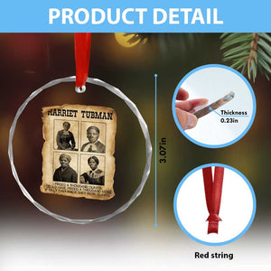 Vintage Harriet Tubman Poster Crystal Glass Ornament I Freed A Thousand People TS12 Print Your Wear