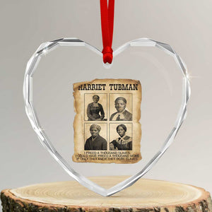 Vintage Harriet Tubman Poster Heart Crystal Glass Ornament I Freed A Thousand People TS12 Transparent Glass 3'' Heart Print Your Wear