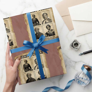 Vintage Harriet Tubman Poster Wrapping Paper Roll I Freed A Thousand People TS12 Mocha Print Your Wear