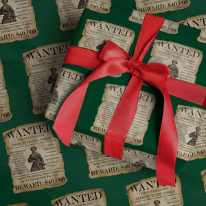 Vintage Harriet Tubman Poster Wrapping Paper Roll Wanted For Helping Slaves Escape TS12 Green Print Your Wear