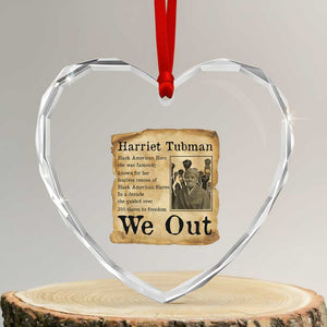 Vintage Harriet Tubman We Out Heart Crystal Glass Ornament Black American Hero History Gift TS12 Transparent Glass 3'' Heart Print Your Wear