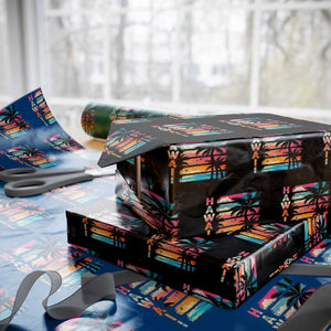 Vintage Hawaii Tropical Beach Vacation Wrapping Paper Roll