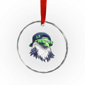 Vintage Hawk Graphic LX Cap Seattle Skyline Game Day Crystal Glass Ornament TS11 Print Your Wear