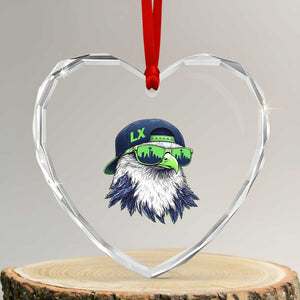 Vintage Hawk Graphic LX Cap Seattle Skyline Game Day Heart Crystal Glass Ornament TS11 Transparent Glass 3'' Heart Print Your Wear