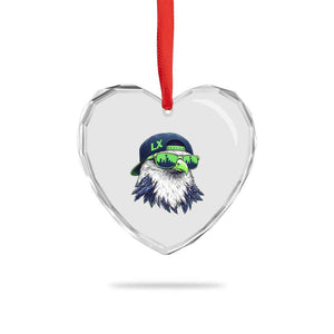 Vintage Hawk Graphic LX Cap Seattle Skyline Game Day Heart Crystal Glass Ornament TS11 Print Your Wear