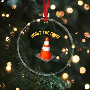 Vintage Hoist The Cone Victory Graphic Crystal Glass Ornament Funny Baseball Fan Pride Celebration IYKYK Meme TS02 Print Your Wear