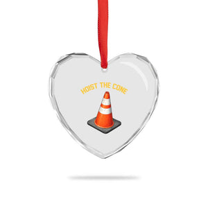 Vintage Hoist The Cone Victory Graphic Heart Crystal Glass Ornament Funny Baseball Fan Pride Celebration IYKYK Meme TS02 Print Your Wear