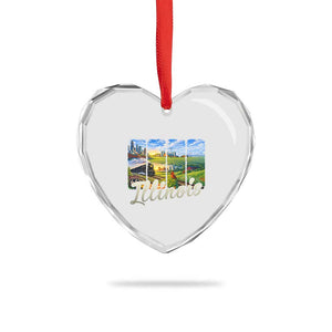 Vintage Illinois State Route Highway 66 Heart Crystal Glass Ornament Southwest Souvenir TS12 Print Your Wear