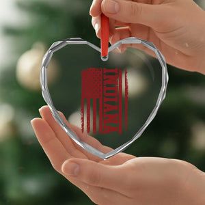 Vintage Indiana Heart Crystal Glass Ornament Classic Retro City USA Flag Game Day TS10 Print Your Wear