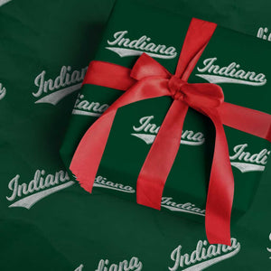 Vintage Indiana Retro Throwback Distressed Wrapping Paper Roll Retro Classic IN State Pride TS02 Green Print Your Wear