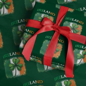 Vintage Ireland Shamrock Irish Flag St Patricks Day Wrapping Paper Roll TS14 Green Print Your Wear