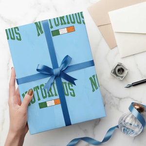 Vintage Irish Flag Notorious Wrapping Paper Roll Boxing Fans TS10 Light Blue Print Your Wear