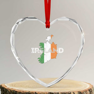 Vintage Irish Map Ireland Pride Souvenir Heart Crystal Glass Ornament TS11 Transparent Glass 3'' Heart Print Your Wear