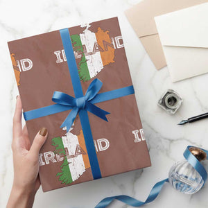 Vintage Irish Map Ireland Pride Souvenir Wrapping Paper Roll TS11 Mocha Print Your Wear