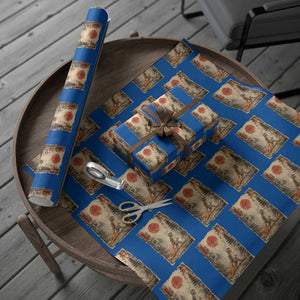 Vintage Japanese Baby Monkey Punch Wrapping Paper Roll Kawaii Macaque Ukiyo-e Art Funny TS10 Blue Print Your Wear