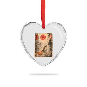 Vintage Japanese Baby Monkey Punch Heart Crystal Glass Ornament Kawaii Macaque Ukiyo-e Art Funny TS10 Print Your Wear