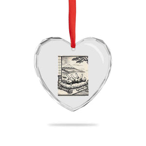 Vintage Japanese Ukiyoe Siberian Husky Heart Crystal Glass Ornament Cute Sleeping Animal Gift TS12 Print Your Wear