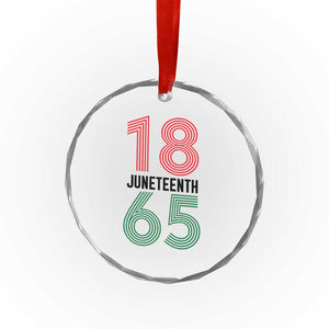 Vintage Juneteenth 1865 Crystal Glass Ornament Retro Striped Number Graphic TS12 Print Your Wear
