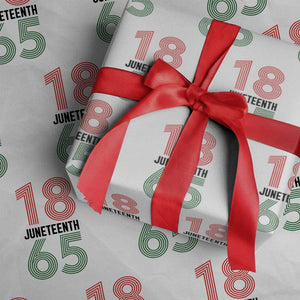 Vintage Juneteenth 1865 Wrapping Paper Roll Retro Striped Number Graphic