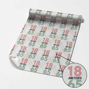 Vintage Juneteenth 1865 Wrapping Paper Roll Retro Striped Number Graphic