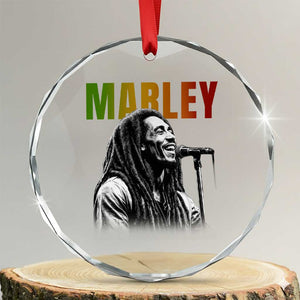 Vintage Marley Crystal Glass Ornament Rastaman Jamaica Jamaican Rasta Reggage Music TS10 Transparent Glass 3'' Circle Print Your Wear
