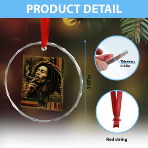 Vintage Marley Guitarist Crystal Glass Ornament Rastaman Rastafari Music Vibes Only Rasta Jamaica Reggae TS10 Print Your Wear