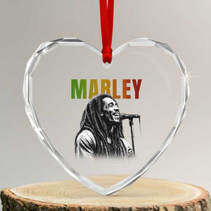 Vintage Marley Heart Crystal Glass Ornament Rastaman Jamaica Jamaican Rasta Reggage Music TS10 Transparent Glass 3'' Heart Print Your Wear