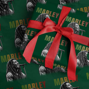 Vintage Marley Wrapping Paper Roll Rastaman Jamaica Jamaican Rasta Reggage Music TS10 Green Print Your Wear