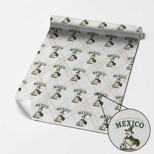 Vintage Mexico Soccer Wizard Duck Magical Fantasy Wrapping Paper Roll Retro Mexican Pride Football Fans
