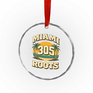 Vintage Miami 305 Roots Crystal Glass Ornament Retro Sunset Palm Trees Florida Natives TS02 Print Your Wear