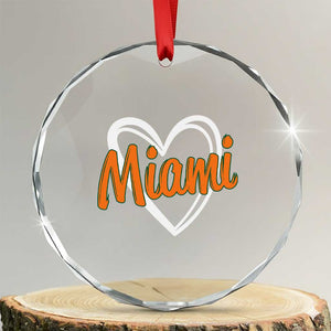 Vintage Miami Crystal Glass Ornament Classic Retro City Heart TS10 Transparent Glass 3'' Circle Print Your Wear