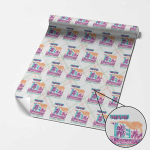 Vintage Miami Florida Art Deco Wrapping Paper Roll Miami City Pride Graphic