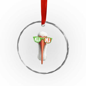 Vintage Miami White Ibis with Sunglasses Crystal Glass Ornament TS11 Print Your Wear