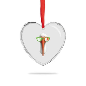 Vintage Miami White Ibis with Sunglasses Heart Crystal Glass Ornament TS11 Print Your Wear